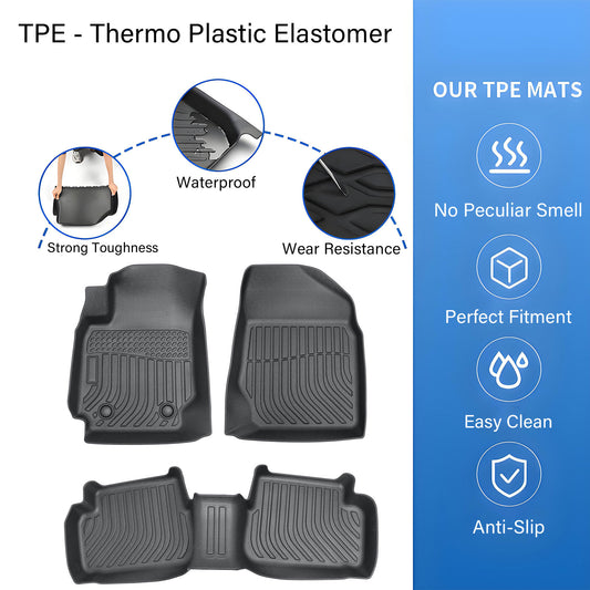 Floor Mats Liner For 2000-2008 Toyota Corolla 4-Door Front-Rear All Weather TPE