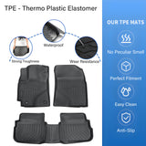 Floor Mats Liner Fits 2009-2013 Toyota Corolla Matrix Front-Rear All Weather TPE