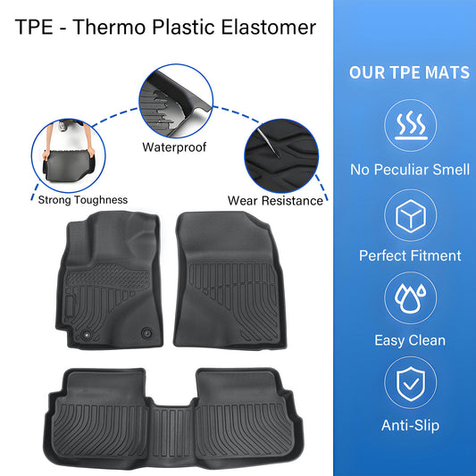 Floor Mats Liner Fits 2009-2013 Toyota Corolla Matrix Front-Rear All Weather TPE