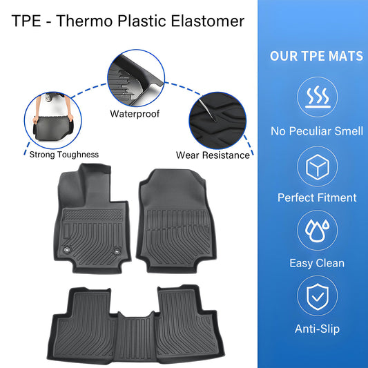 Floor Mats Liners 3D TPE For 2019-2024 Toyota RAV4 (Not For Hybrid or Prime)
