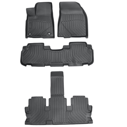 Floor Mats Liner TPE For 2014-2019 Toyota Highlander 8 Seats 3D Model Waterproof
