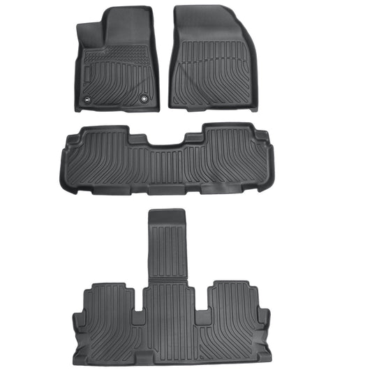 Floor Mats Liner TPE For 2014-2019 Toyota Highlander 8 Seats 3D Model Waterproof