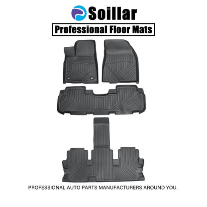 Floor Mats Liner TPE For 2014-2019 Toyota Highlander 8 Seats 3D Model Waterproof