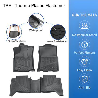 Floor Mats Liner For 2016-2023 Toyota Tacoma Double Cab Automatic 4-Door TPE 3x