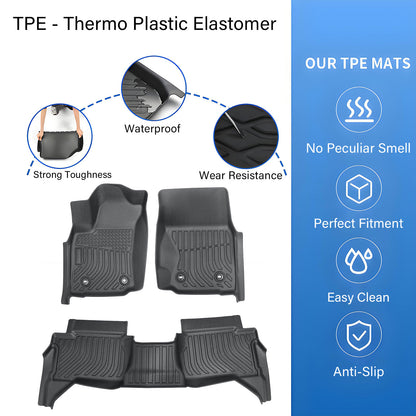 Floor Mats For Toyota Tacoma 2024 2025 2026 Auto Tran 1st&2nd Row Floor Liner