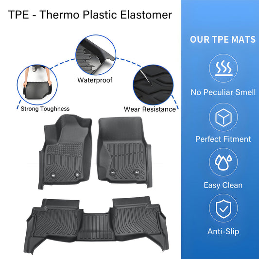 Floor Mats For Toyota Tacoma 2024 2025 2026 Auto Tran 1st&2nd Row Floor Liner