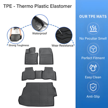 TPE Front & 2nd Floor Mats+Trunk Cargo Liner For 2023 2024 2025 Toyota Prius LE
