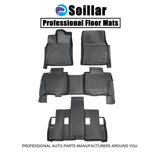 TPE Floor Mats Liner Waterproof For 2023 2024 2025 Toyota Sequoia 7&8 Passenger