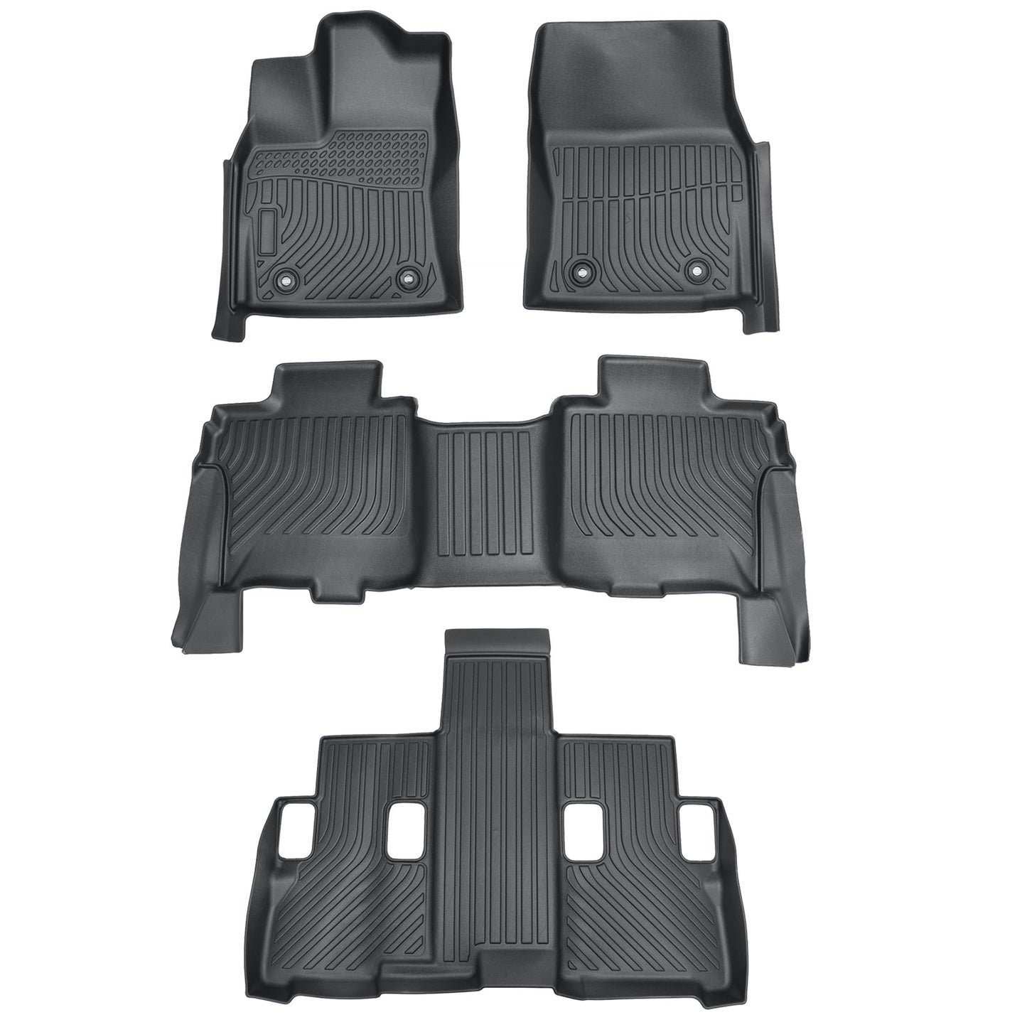 TPE Floor Mats Liner Waterproof For 2023 2024 2025 Toyota Sequoia 7&8 Passenger