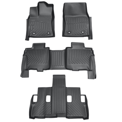 TPE Floor Mats Liner Waterproof For 2023 2024 2025 Toyota Sequoia 7&8 Passenger