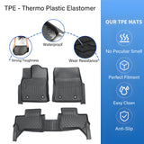 Floor Mats Liner For 2022-2025 Toyota Tundra Double Cab Front-Rear All Weather