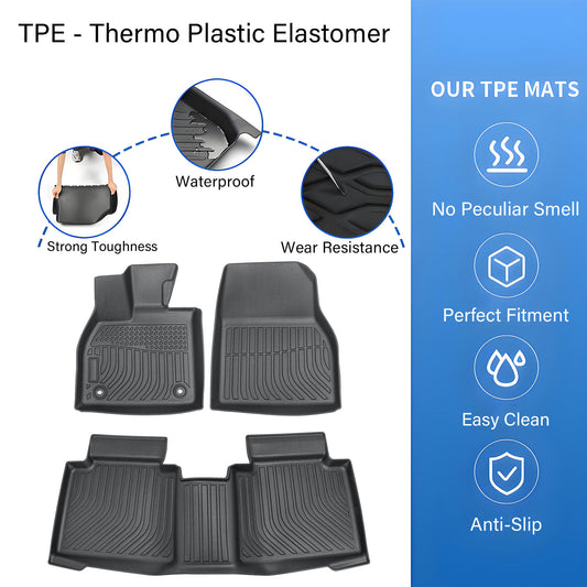 Floor Mats Liner For 2023-2025 Subaru Solterra Toyota bZ4X 4Door TPE All Weather