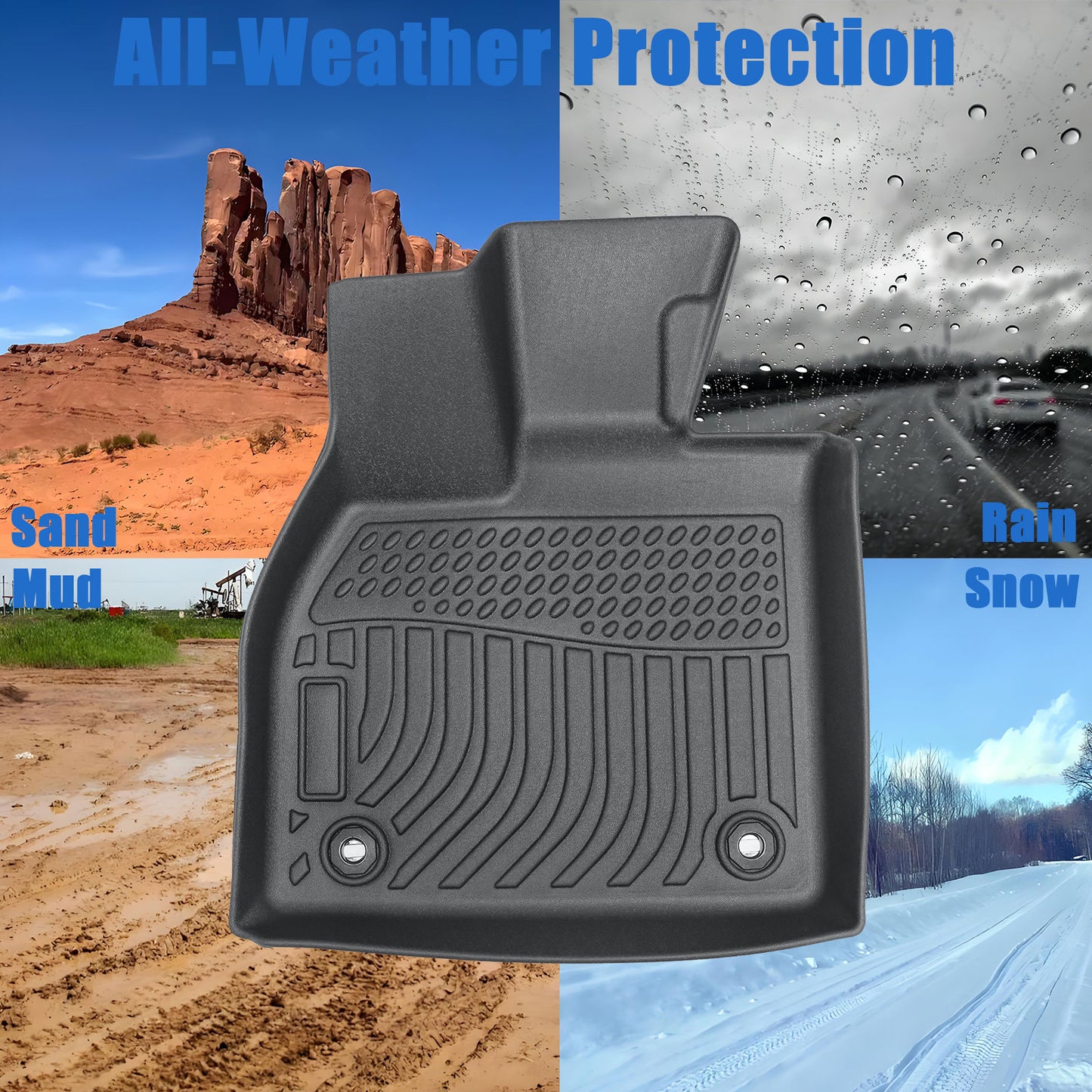 Floor Mats Liner For 2023-2025 Subaru Solterra Toyota bZ4X 4Door TPE All Weather
