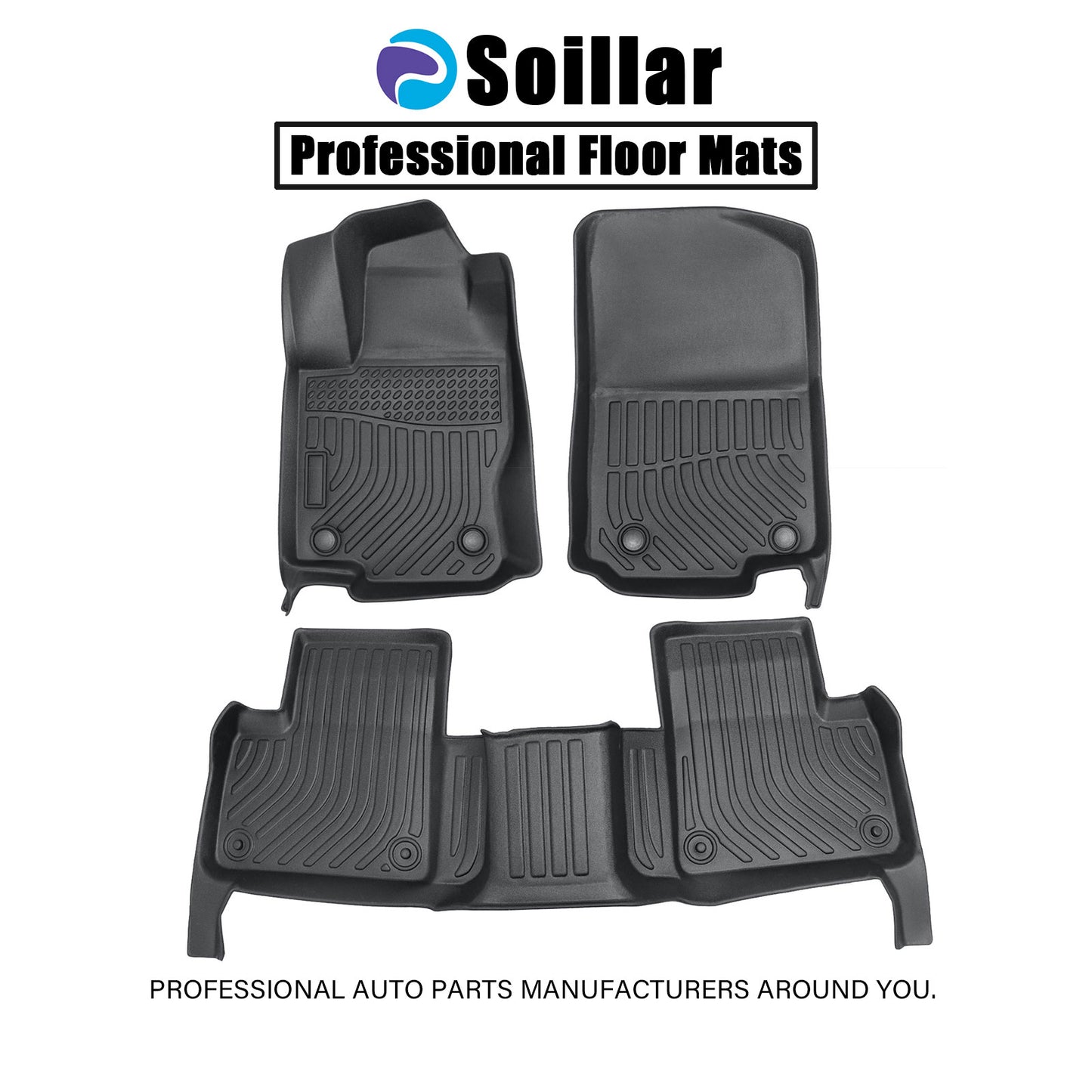Floor Mats Liner For 2017-2019 Mercedes-Benz GLS Class Front-Rear All Weather 3D