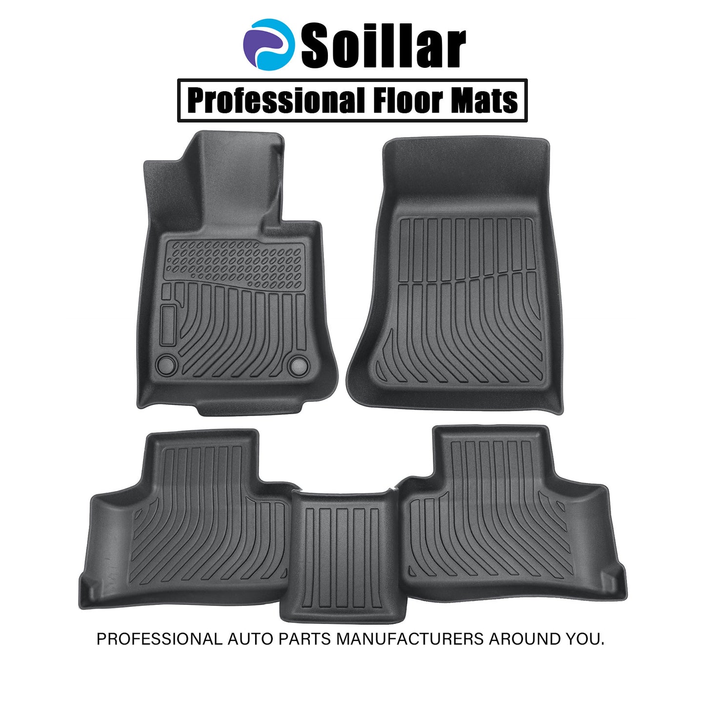 Floor Mats Liner For 2023 2024 2025 Mercedes-Benz GLC GLC300 All Weather TPE 3D