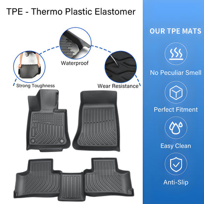 Floor Mats Liner For 2023 2024 2025 Mercedes-Benz GLC GLC300 All Weather TPE 3D