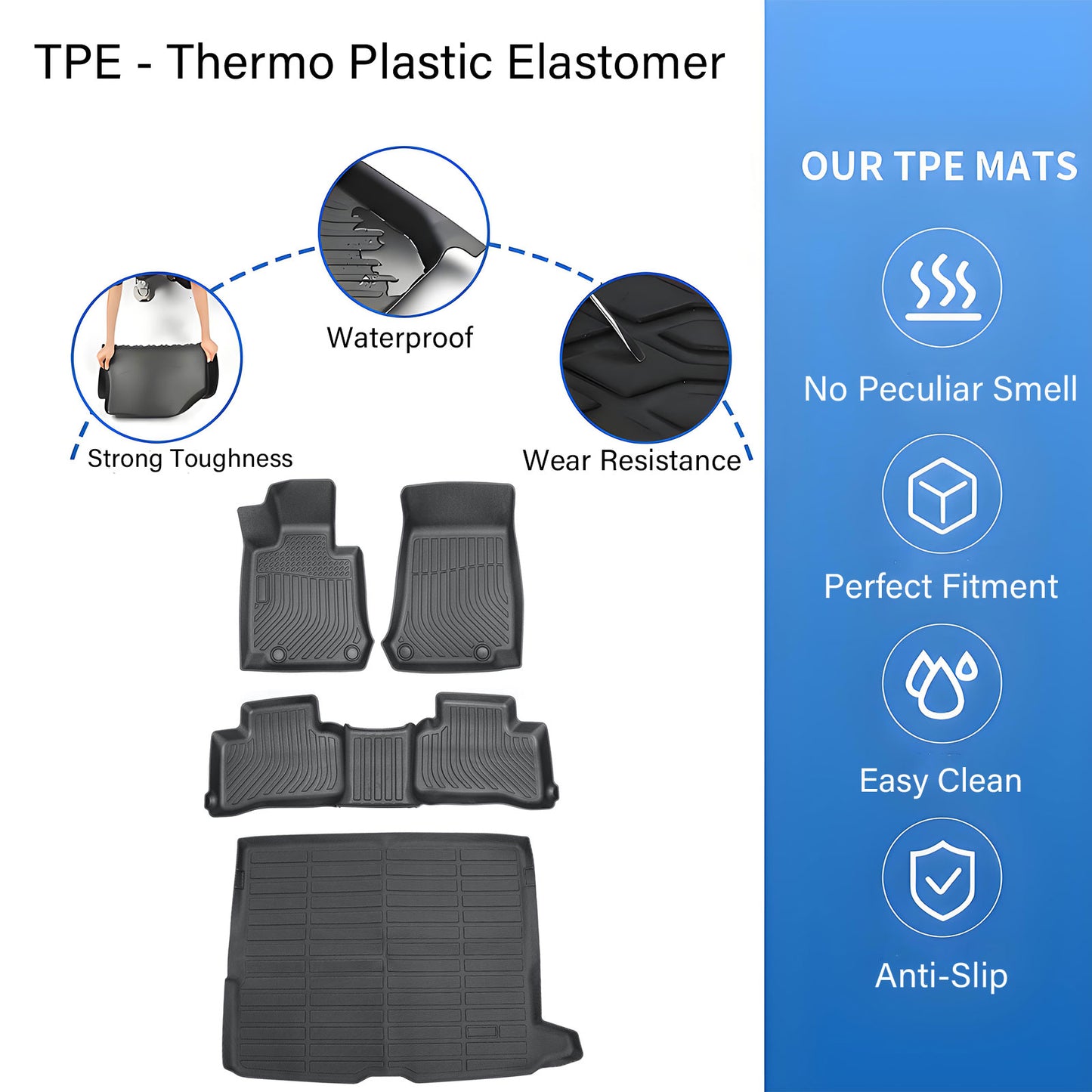 TPE For 2016 2017 2018 Mercedes-Benz GLC Class Floor Mats & Trunk Cargo Liners