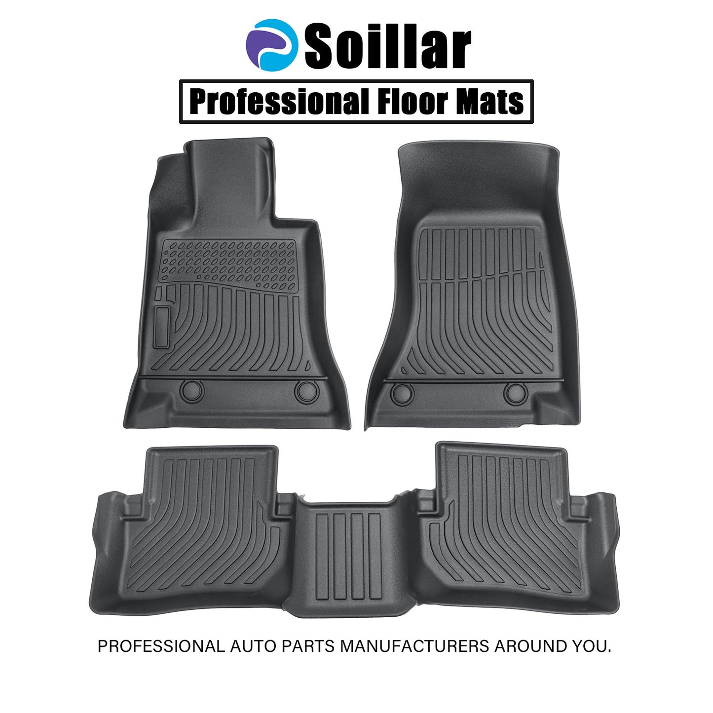 Floor Mats Liner For 2022-2025 Mercedes-Benz C-Class W206 Sedan 4Door Front-Rear