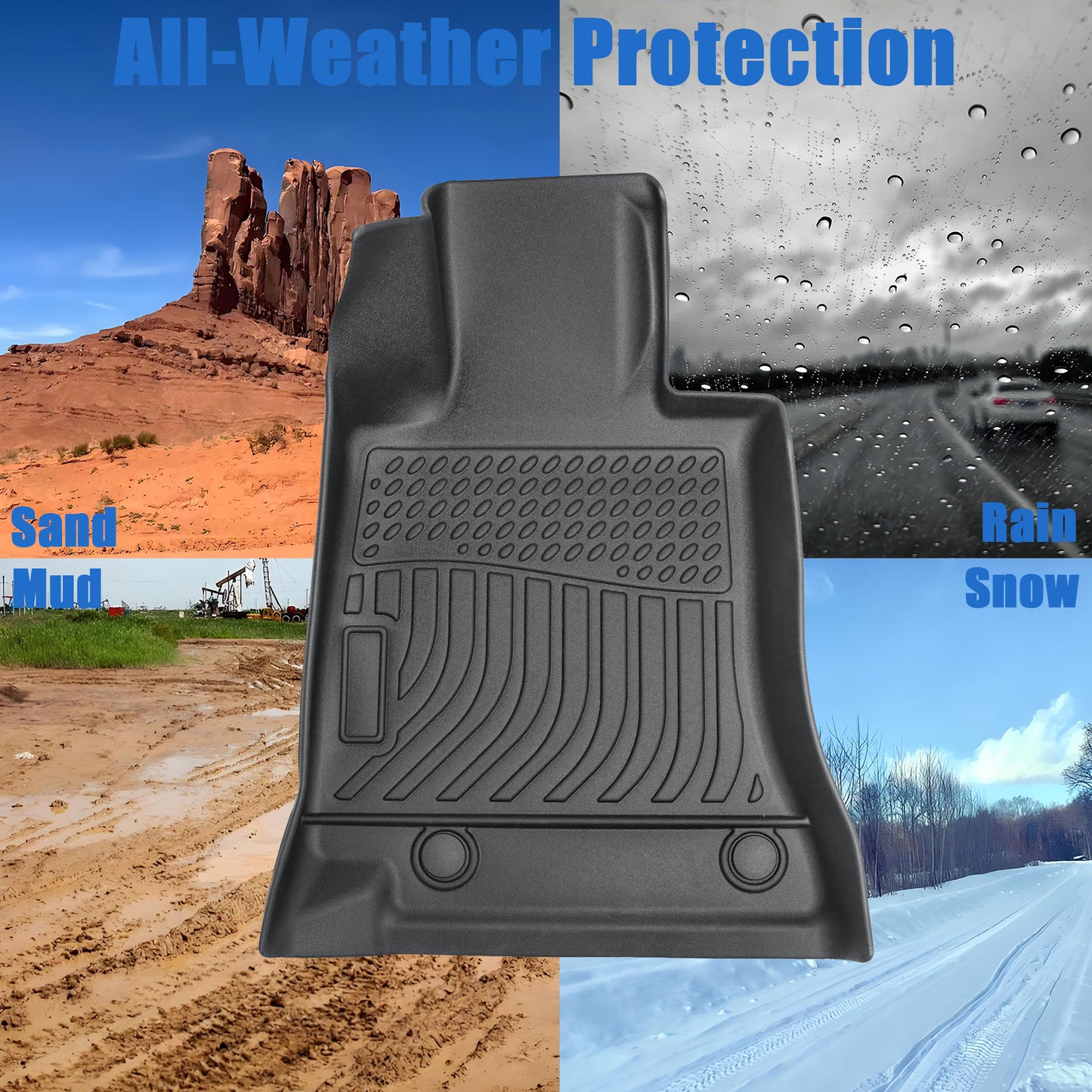 Floor Mats Liner For 2022-2025 Mercedes-Benz C-Class W206 Sedan 4Door Front-Rear