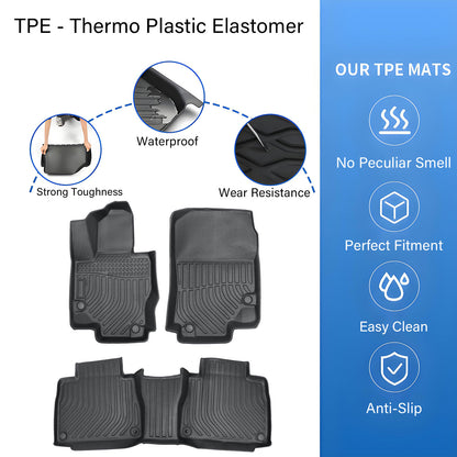 3D Model Floor Mats Liner All Weather TPE For 2020-2025 Benz GLE-Class SUV 3PCS