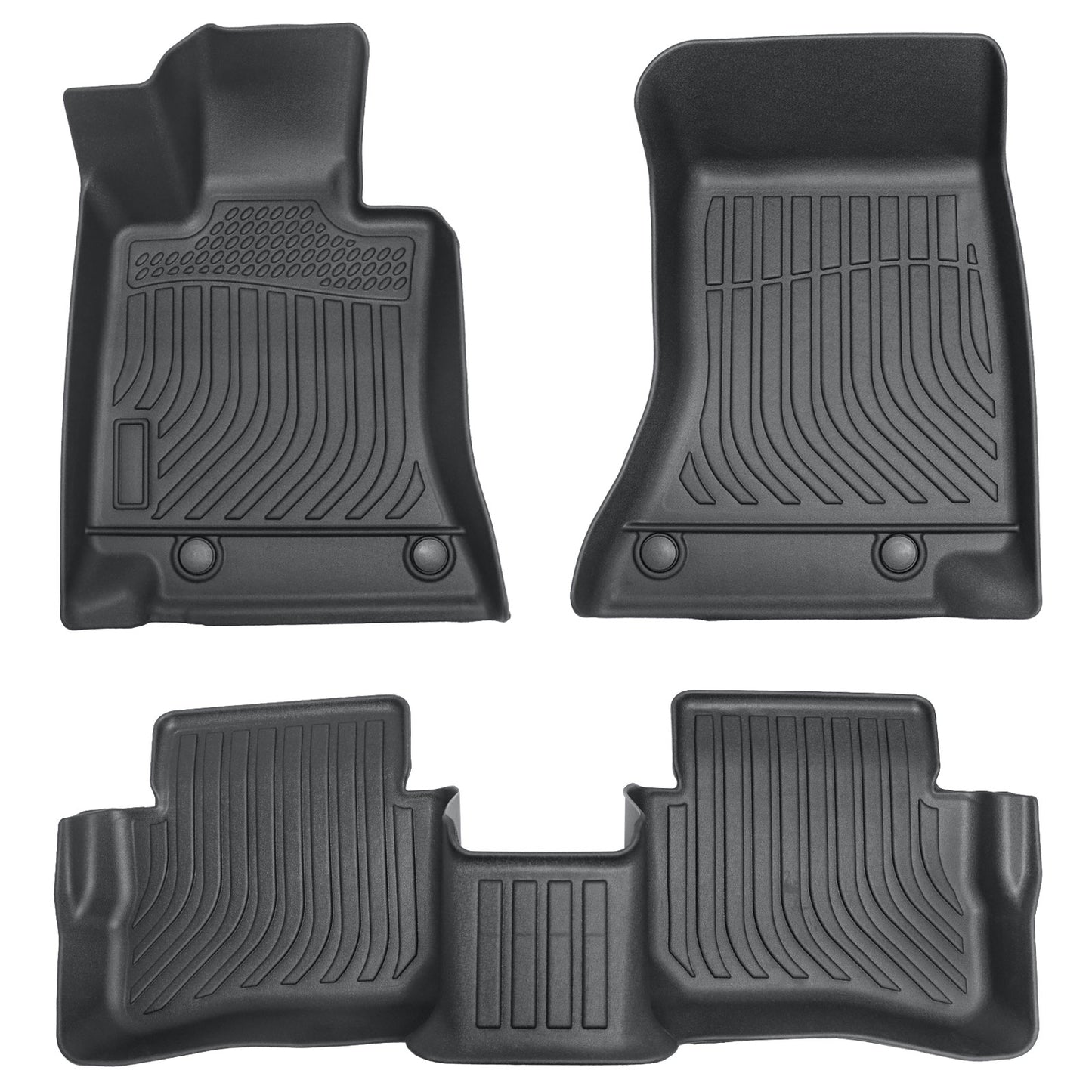 3D Model Floor Mats Liner All Weather TPE For 2024 Benz E-Class 3PCS Black NEW