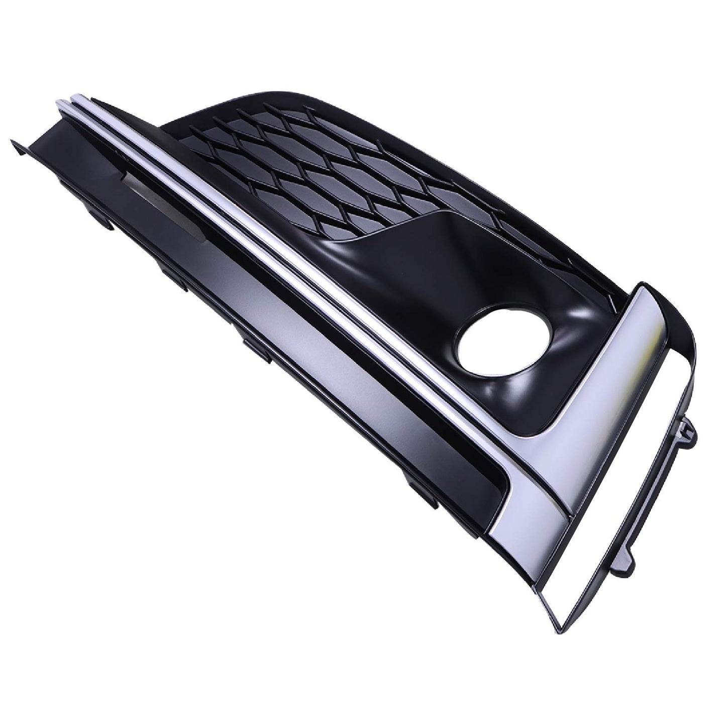 Fog Lamp Cover W/ ACC Black+Chrome Front Bumper Driver Left For 2018-2019 A5 S5
