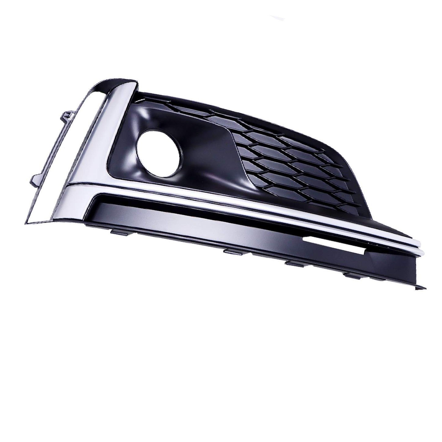 Fog Lamp Cover W/ ACC Black+Chrome Front Bumper Right For 2018-2019 Audi A5 S5