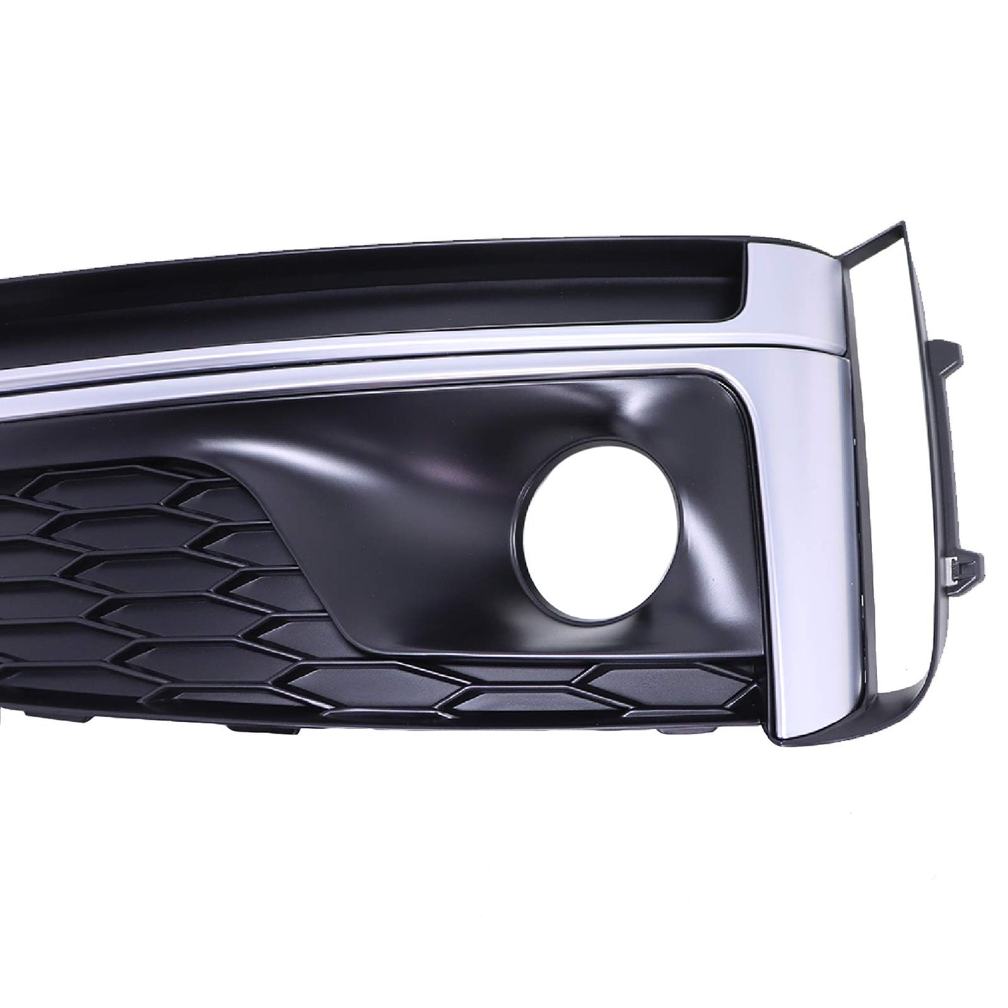 Fog Lamp Cover W/ ACC Black+Chrome Front Bumper Right For 2018-2019 Audi A5 S5