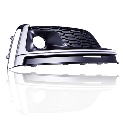 Fog Lamp Cover W/ ACC Black+Chrome Front Bumper Right For 2018-2019 Audi A5 S5