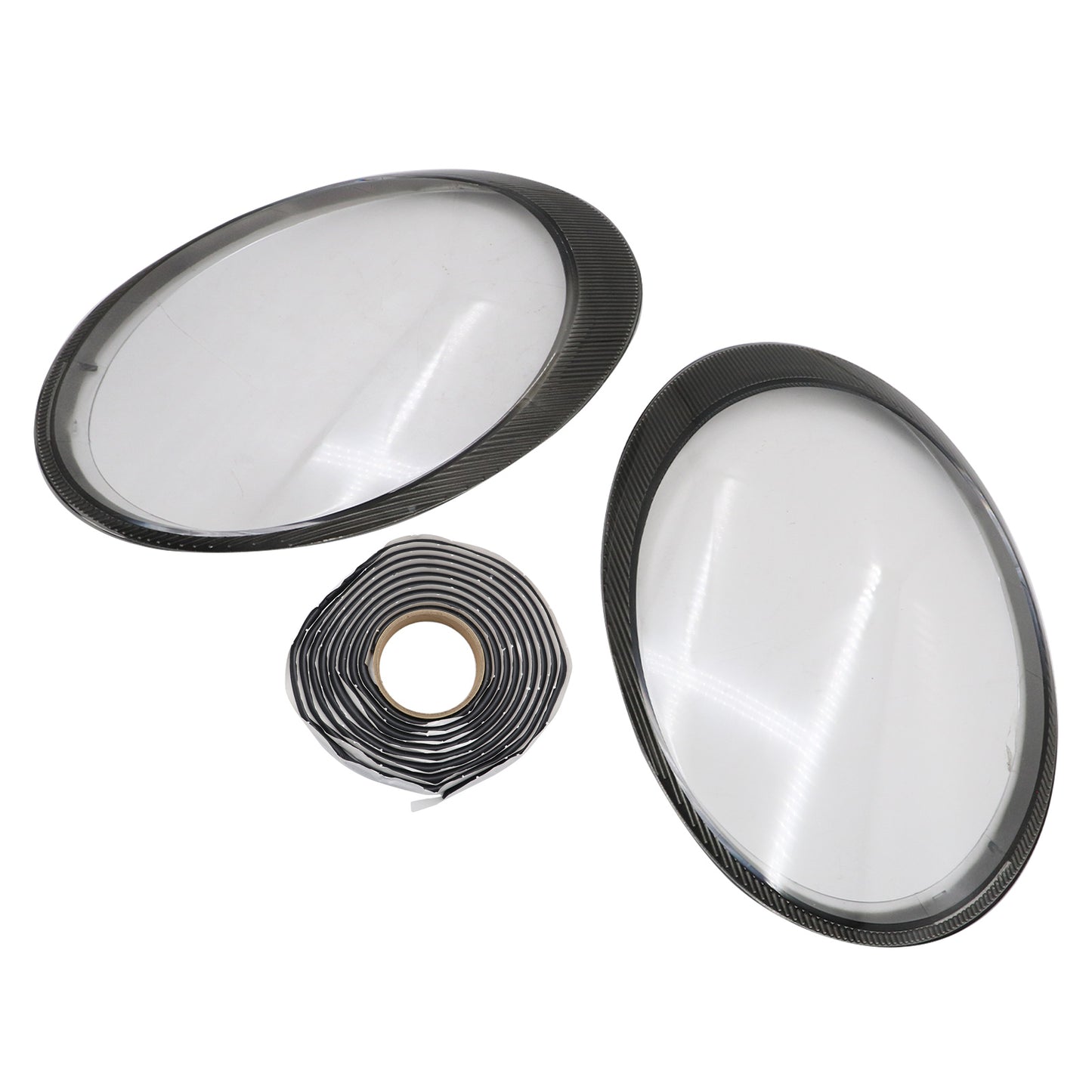 For Porsche 997 911 Carrera 2006-12 Headlight Lens Cover Shell Pair Black border