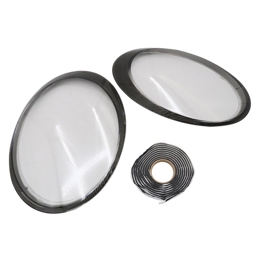 For Porsche 997 911 Carrera 2006-12 Headlight Lens Cover Shell Pair Black border