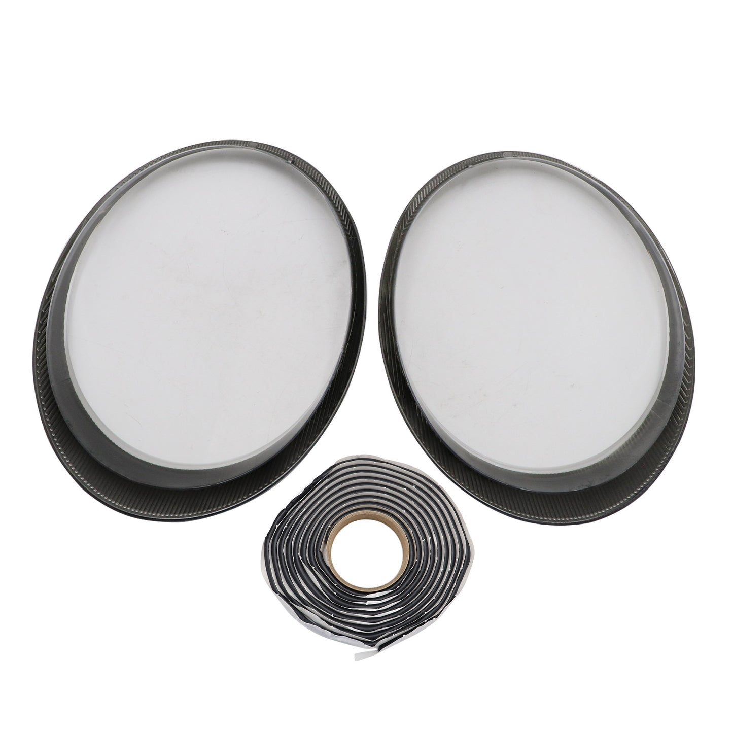 For Porsche 997 911 Carrera 2006-12 Headlight Lens Cover Shell Pair Black border