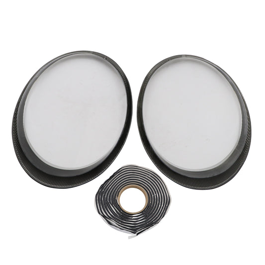 For Porsche 997 911 Carrera 2006-12 Headlight Lens Cover Shell Pair Black border