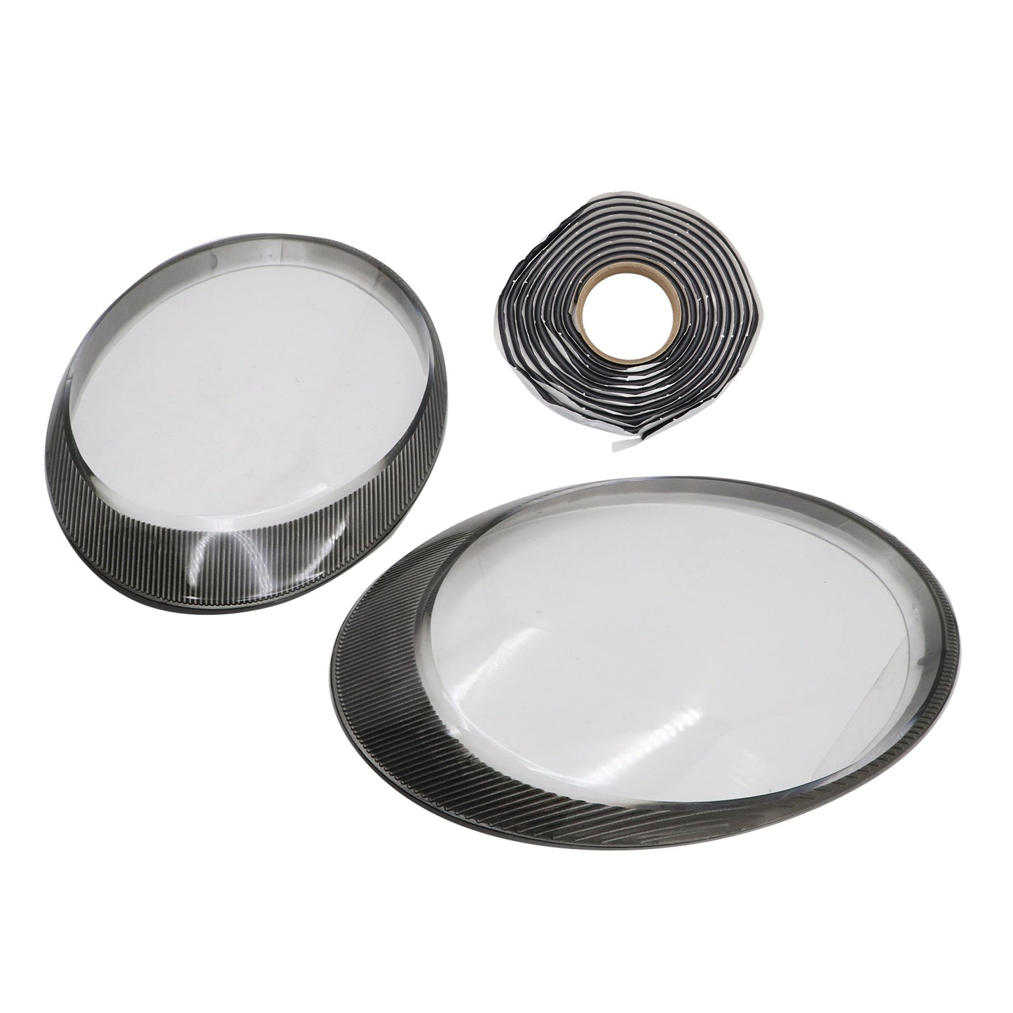 For Porsche 997 911 Carrera 2006-12 Headlight Lens Cover Shell Pair Black border