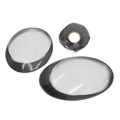 For Porsche 997 911 Carrera 2006-12 Headlight Lens Cover Shell Pair Black border
