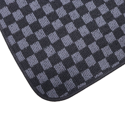 4Pcs For BMW F30 3 Series Sedan 2011-2019 Checkered Flag Carpet Floor Mats Black