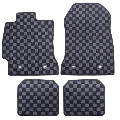 For 2015 2016 2017 2018 2019 2020 Subaru BRZ Checkered Flag Carpet Floor Mats