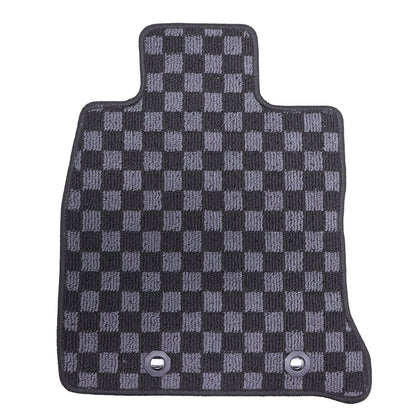 Checkered Flag Carpet Floor Mats For Subaru BRZ 2022 2023 2024 2025 Velour 4Pcs