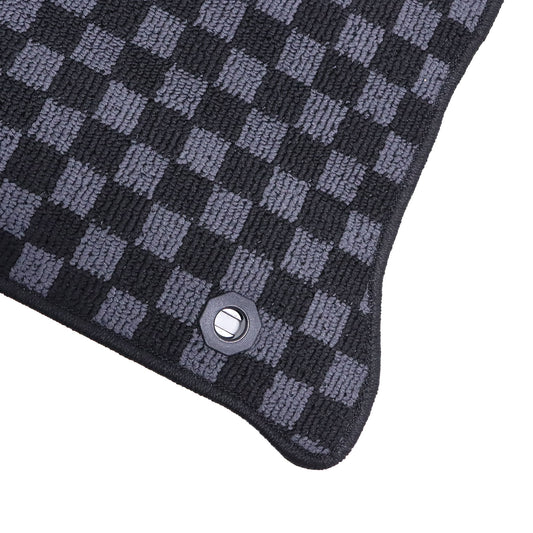 Checkered Flag Carpet Floor Mats For Subaru BRZ 2022 2023 2024 2025 Velour 4Pcs