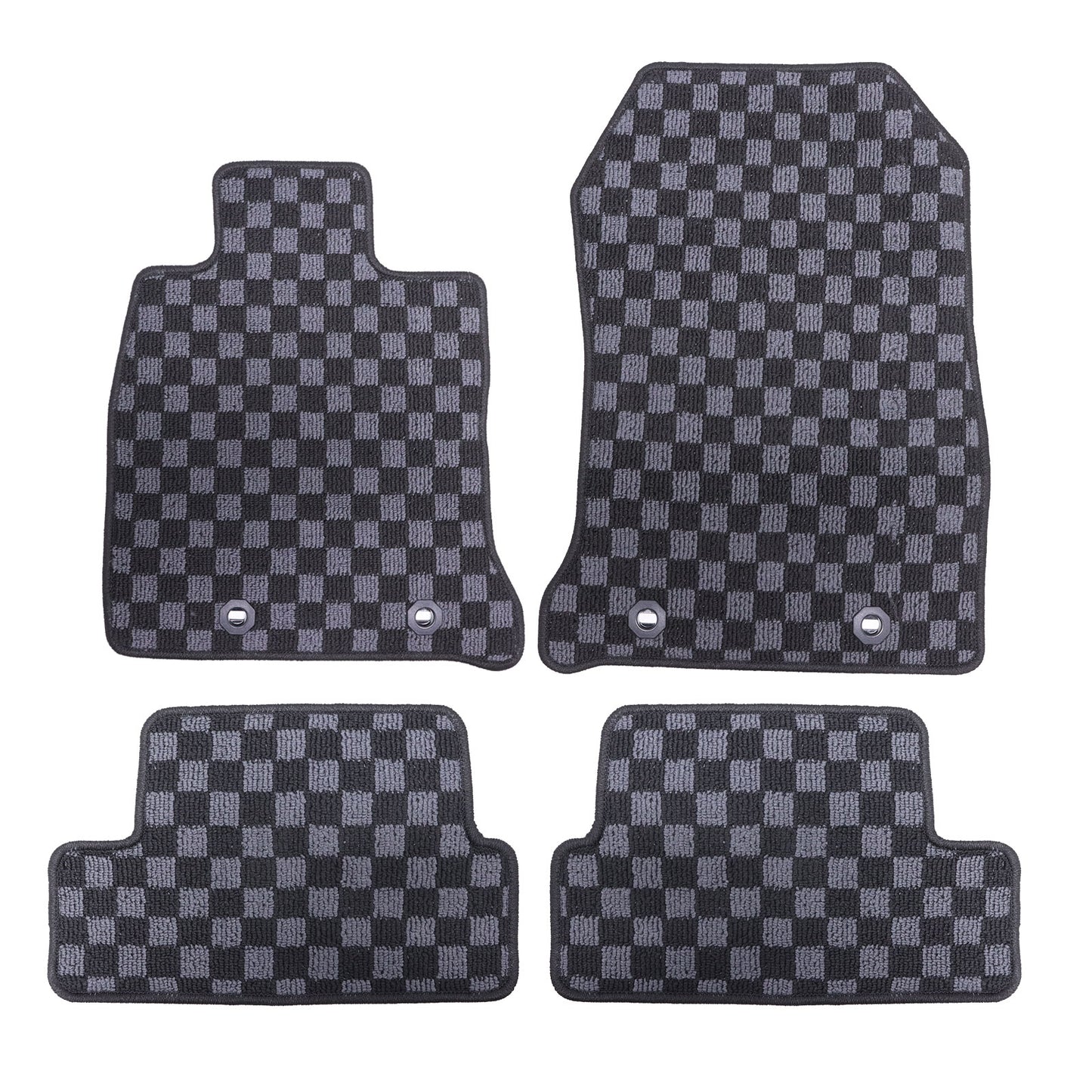 Checkered Flag Carpet Floor Mats For Subaru BRZ 2022 2023 2024 2025 Velour 4Pcs