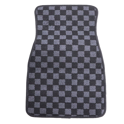 Front & Rear Checkered Flag Carpet Floor Mats All Weather For Toyota Corolla