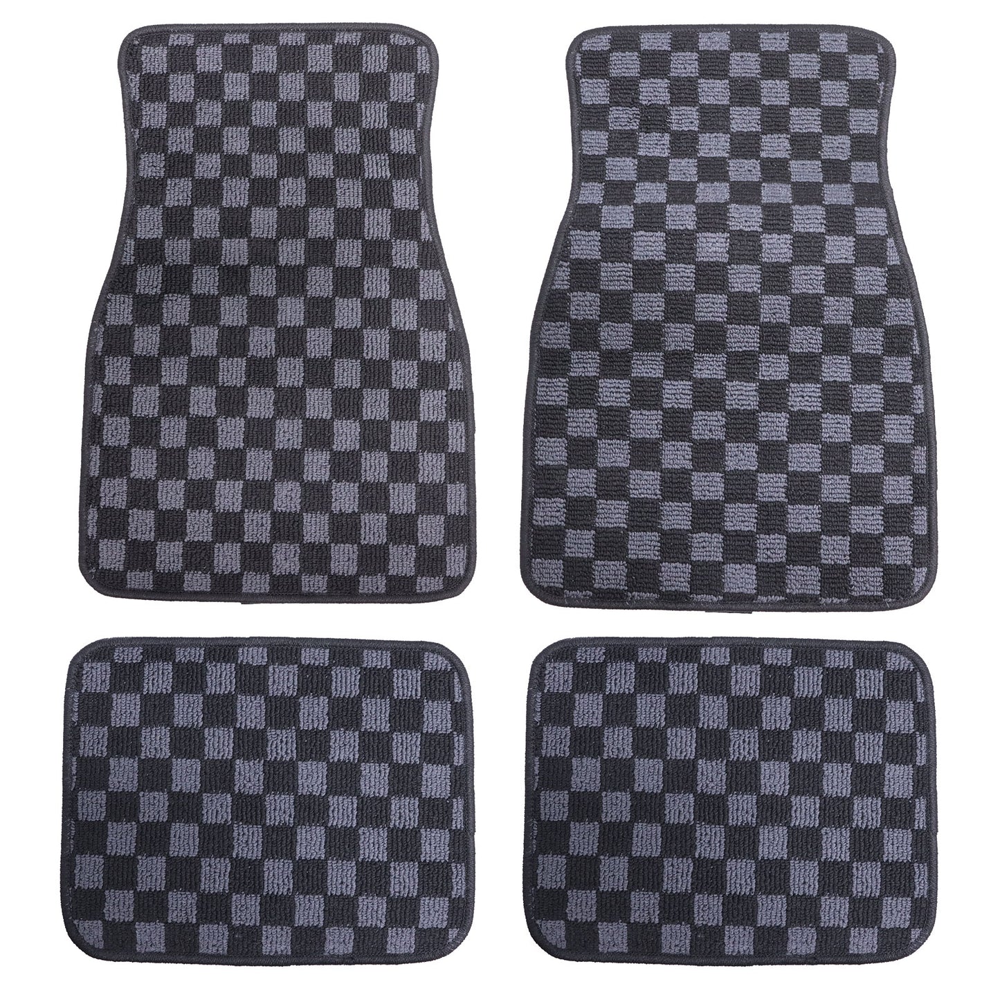 Front & Rear Checkered Flag Carpet Floor Mats All Weather For Toyota Corolla