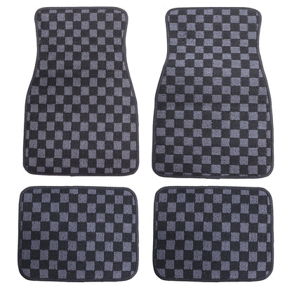 Front & Rear Checkered Flag Carpet Floor Mats All Weather For Toyota Corolla