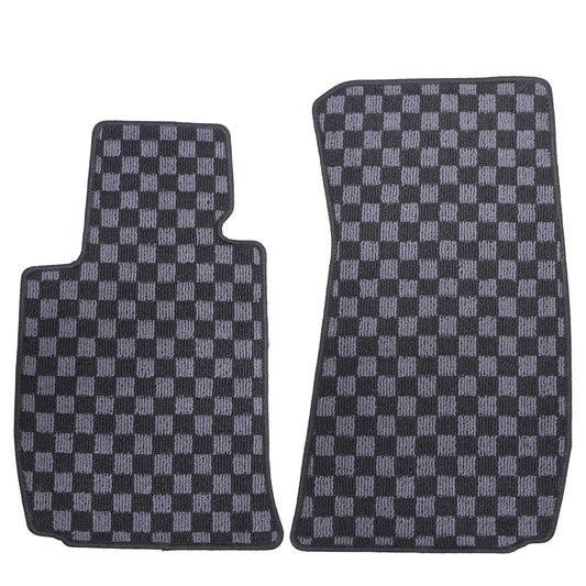 2Pcs For BMW Z4 E89 2-Door 2009-2016 Front Checkered Flag Carpet Floor Mats 2Pcs