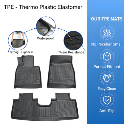 Floor Mats Liner For 2023-2025 Mercedes-Benz X296 EQS SUV Front-Rear All Weather