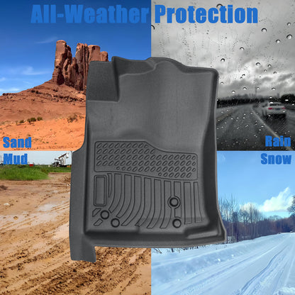 Floor Mats Liner For 2005-2015 Toyota Tacoma Double Cab Front-Rear Weather TPE