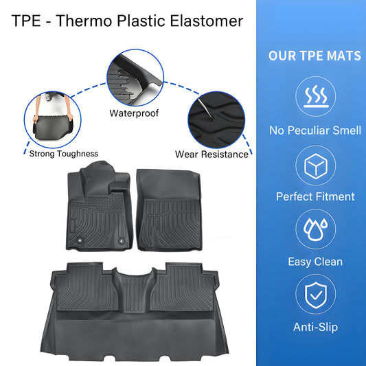 Floor Mats Liner For 2014-2021 Toyota Tundra CrewMax Cab 4-Door All Weather TPE