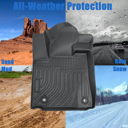 Floor Mats Liner For 2014-2021 Toyota Tundra CrewMax Cab 4-Door All Weather TPE