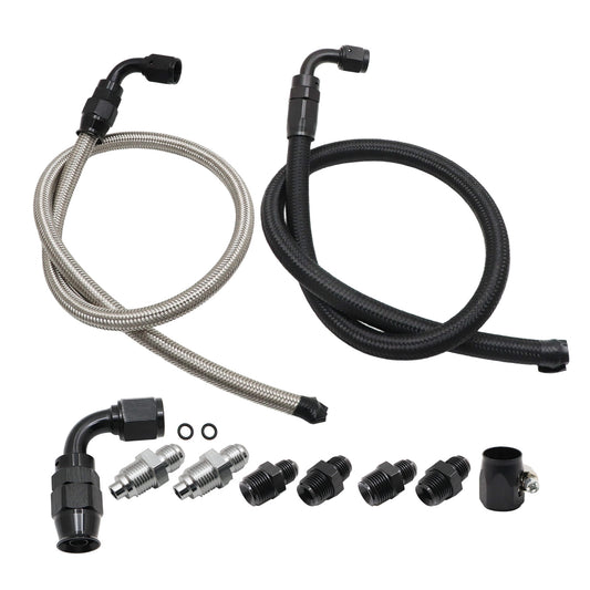 6AN Power Steering Pump Hose Kit Pressure Return Line Universal For GM LS Swap