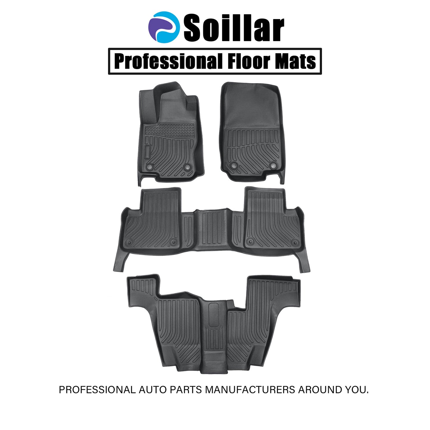 TPE 3D Floor Mats Fits 2017-2019 Mercedes-Benz GLS Class Floor Liners Full Set
